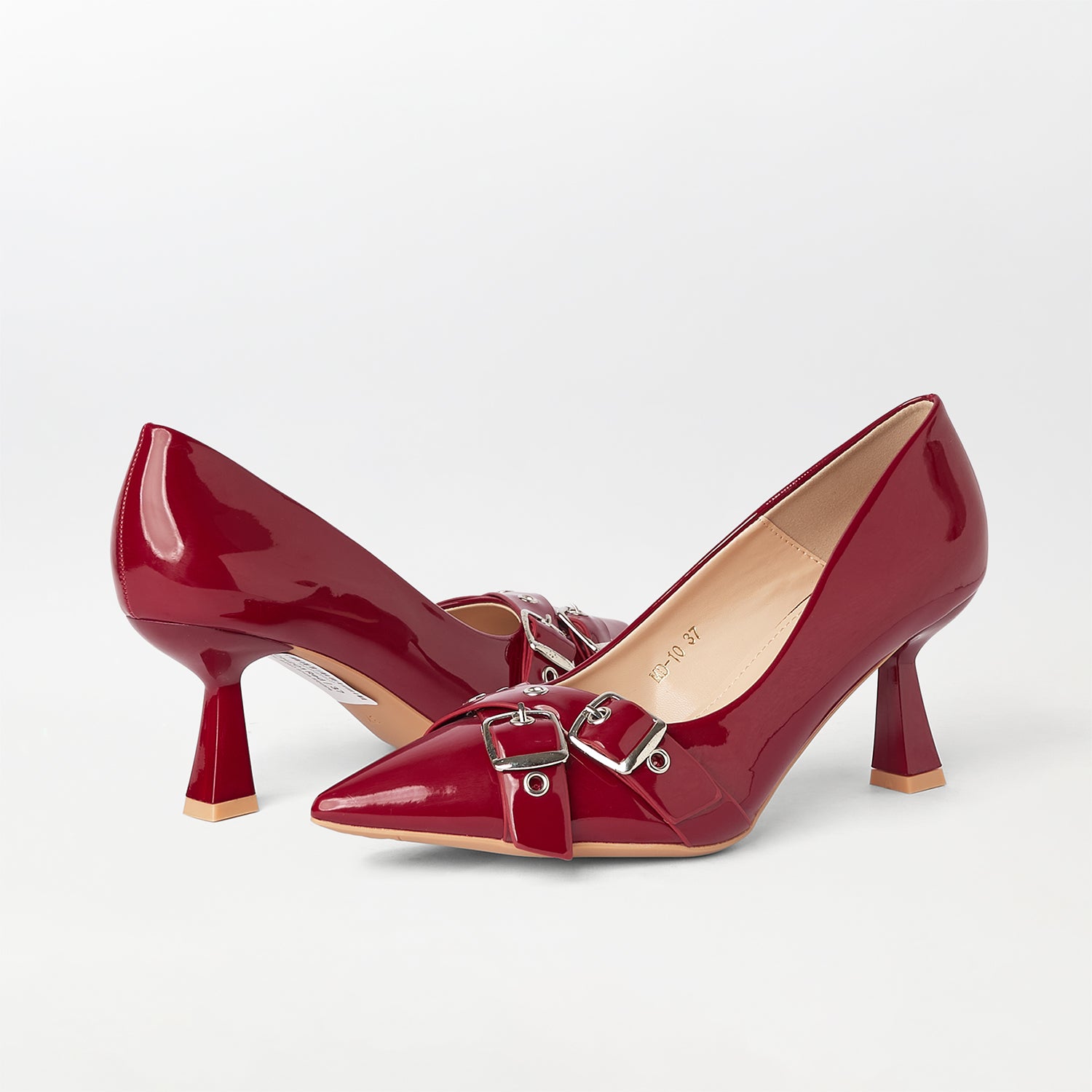 Kitten Heels Buckle Court Shoes (CH201)