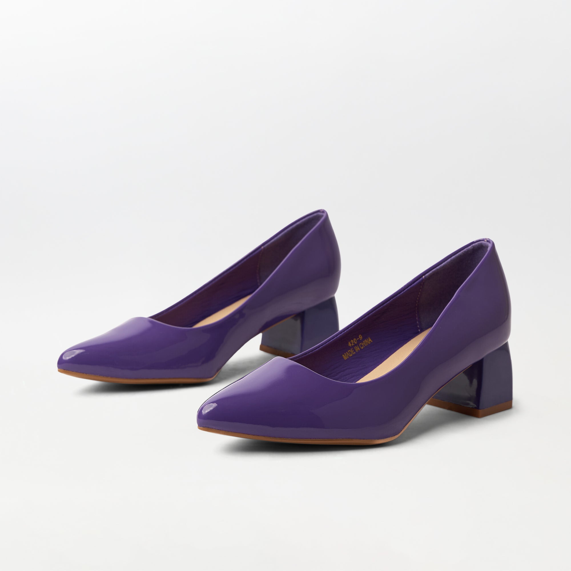 Patent Block Heel - Purple (CH144)