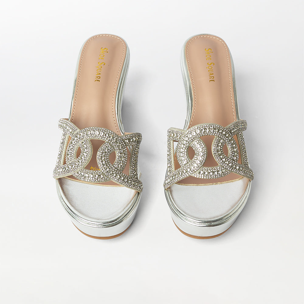 Embellished Cut Work Wedge Heels - (FS33)