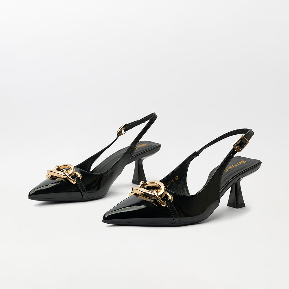 Buckle detail kitten heel(CH105)
