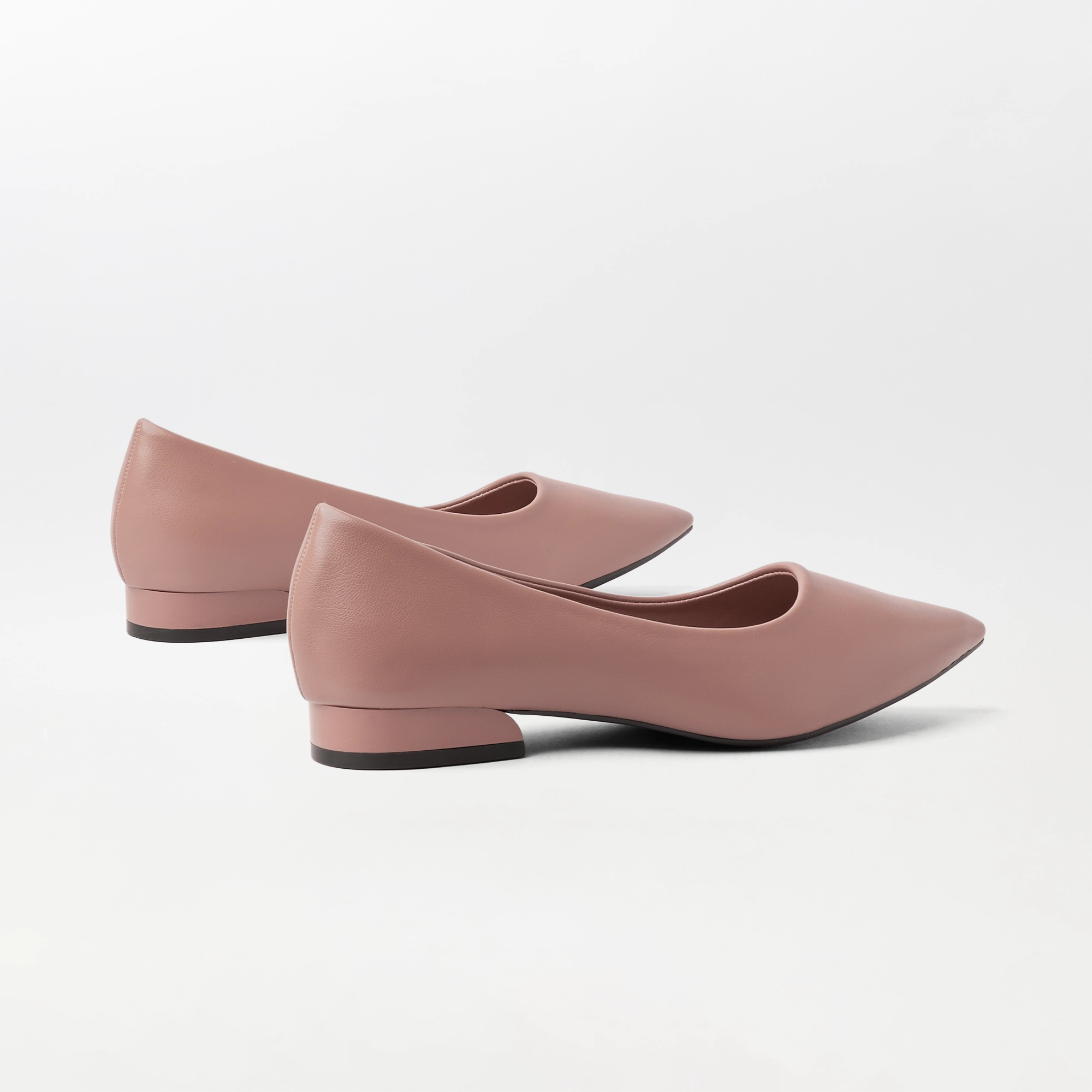 Pointed Toe Block Heel Pumps Pink - (FS98)