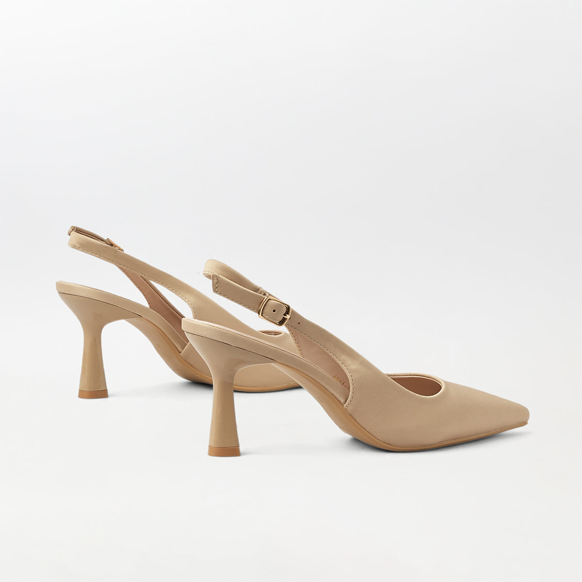 Slingback Kitten Heels Beige - (CH244)