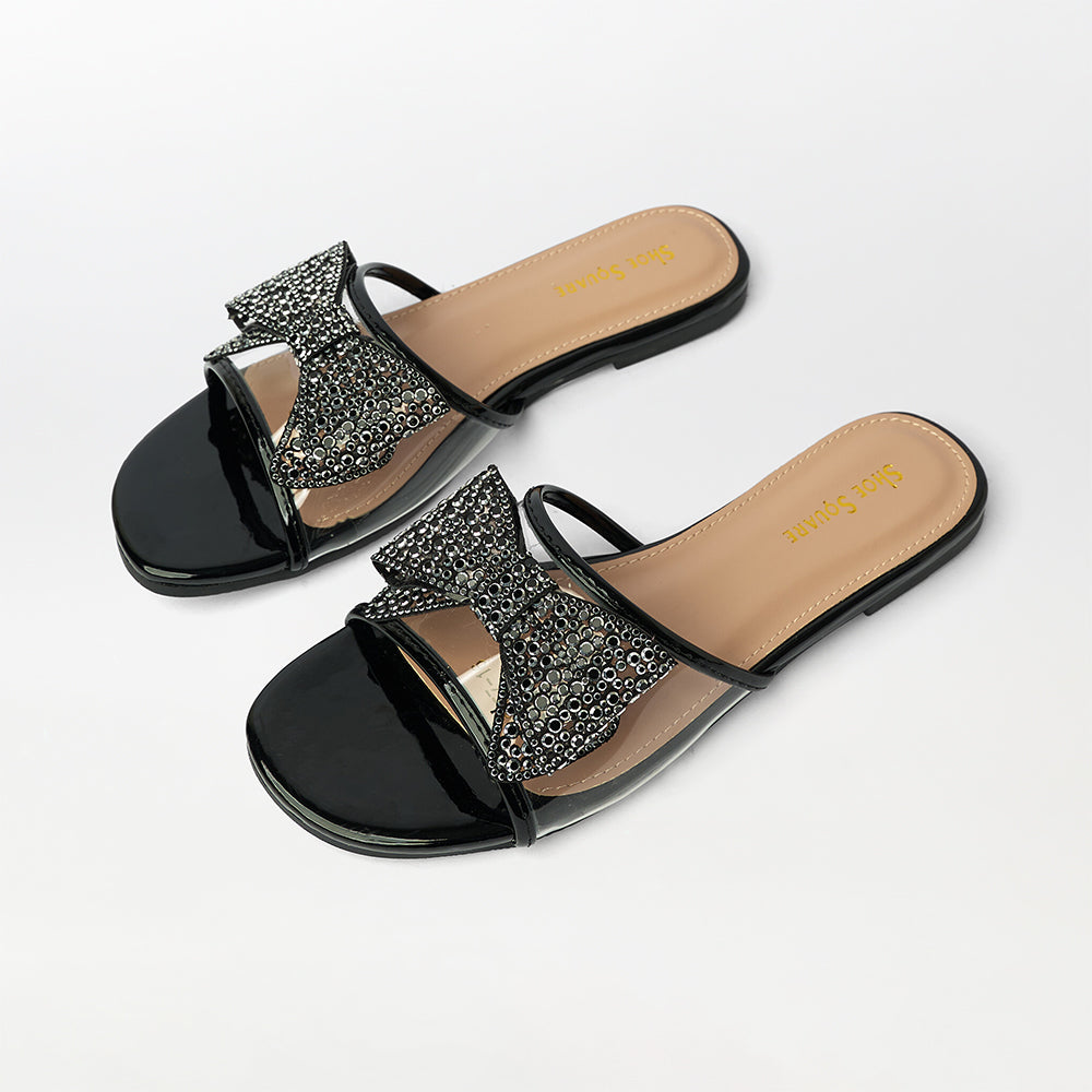 Bow Embellished Flat Slippers - (FS17)