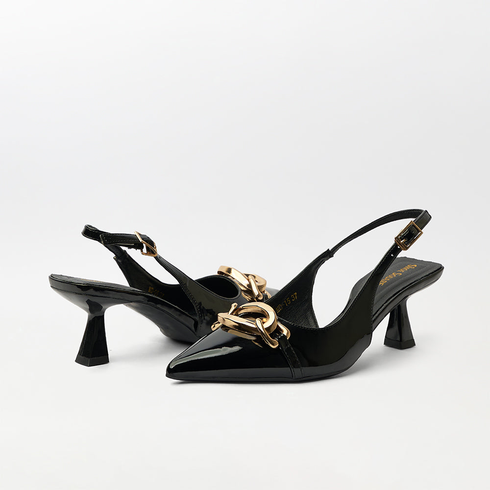 Buckle detail kitten heel(CH105)