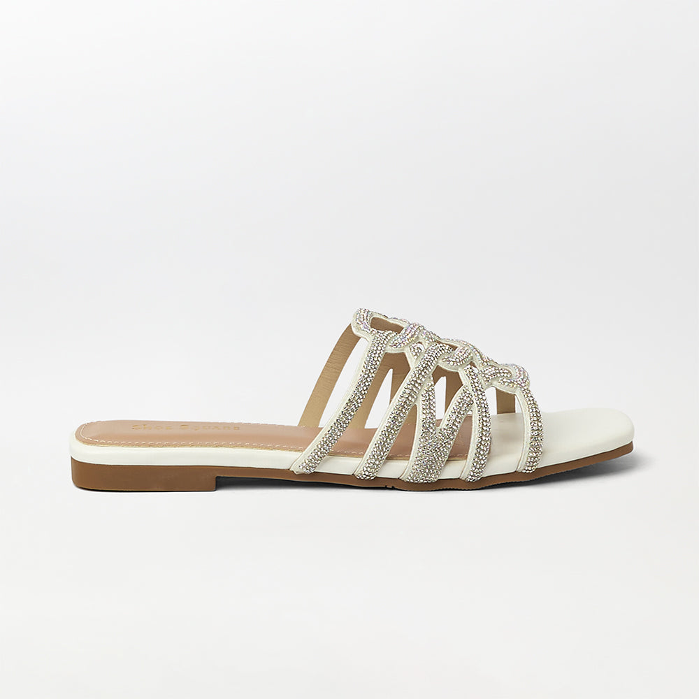 Stones Embellished Flat Slippers - (FS20)