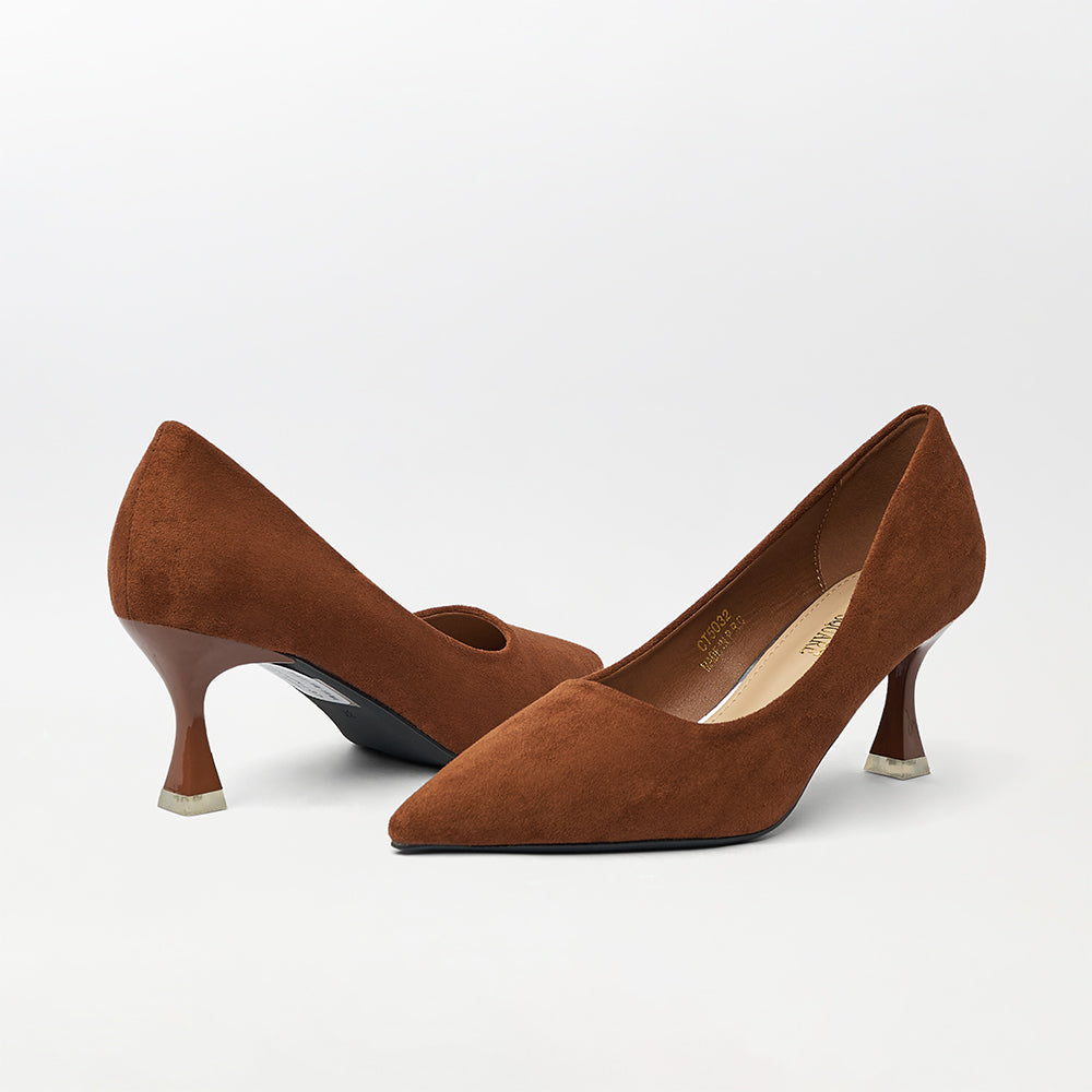 Suede-short heel court shoes(CH128)