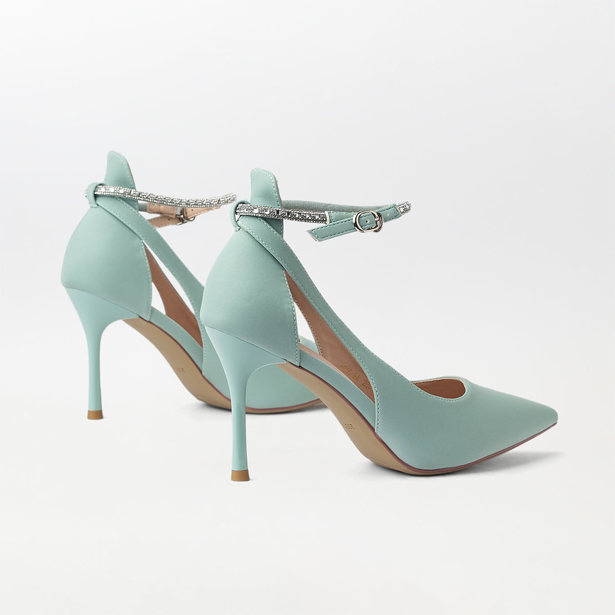 Matt Finished Slingback High Heels Sky - (CH235)