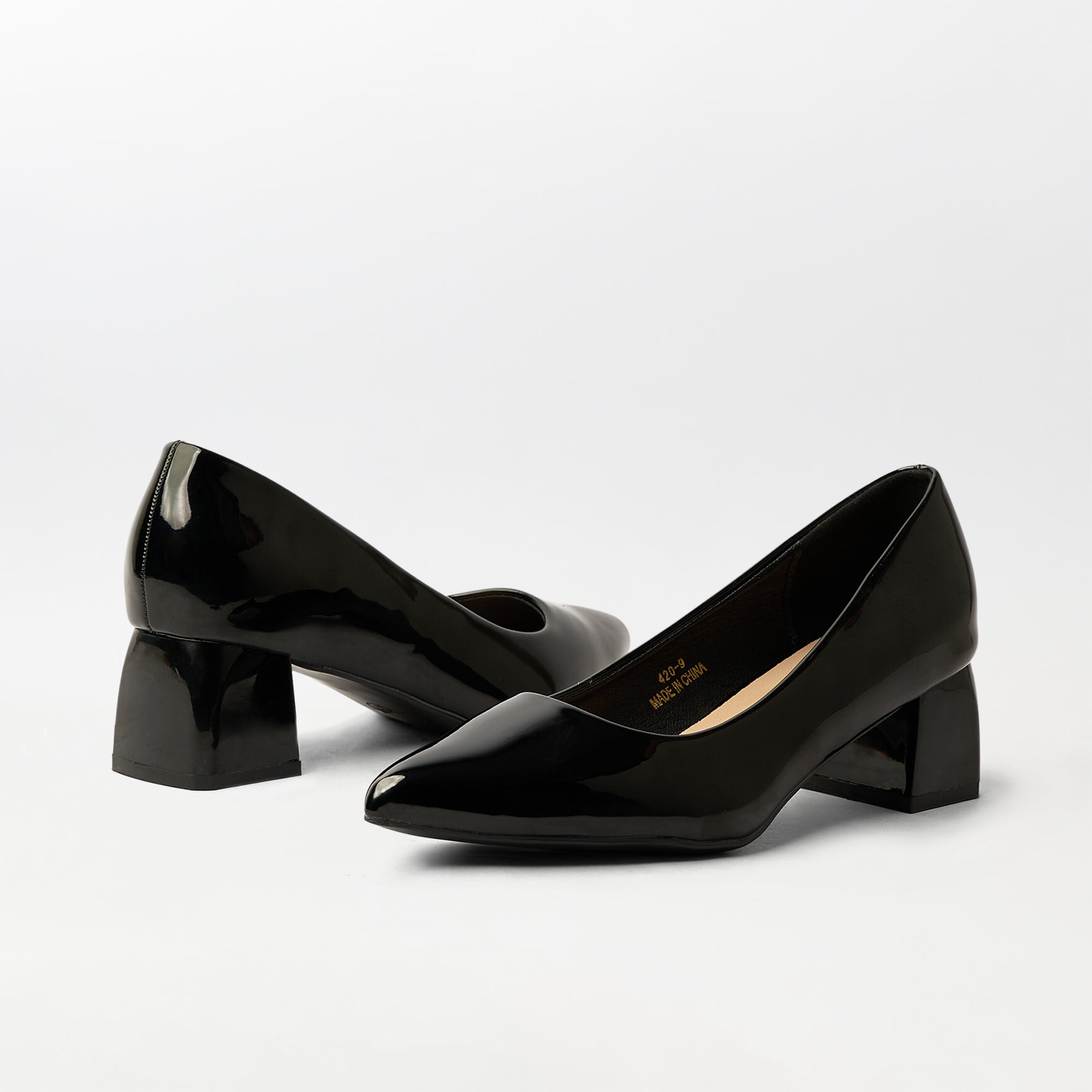 Patent Block Heel - Black (CH143)