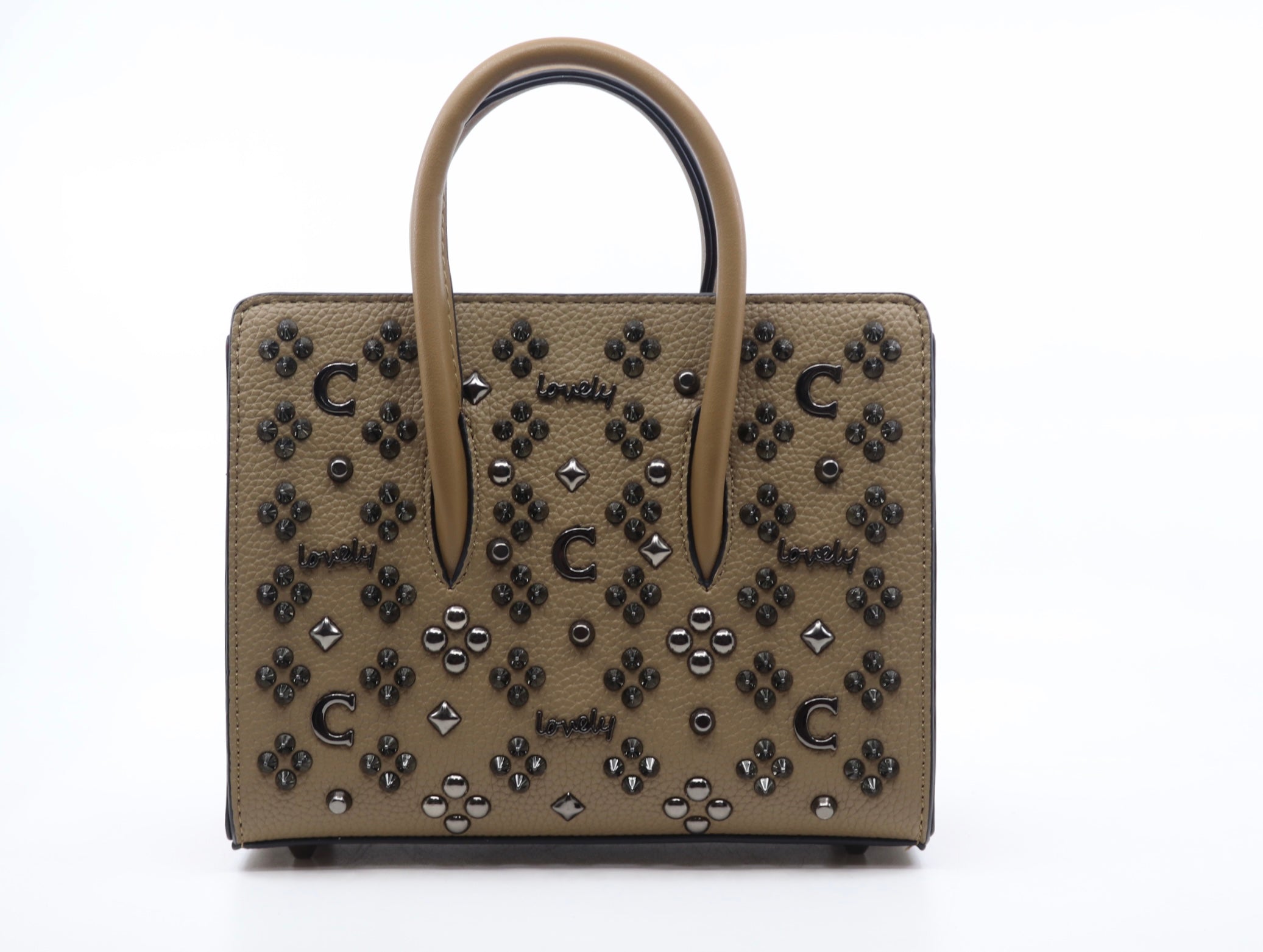 Leather bag embellished with metal studs (SB51)