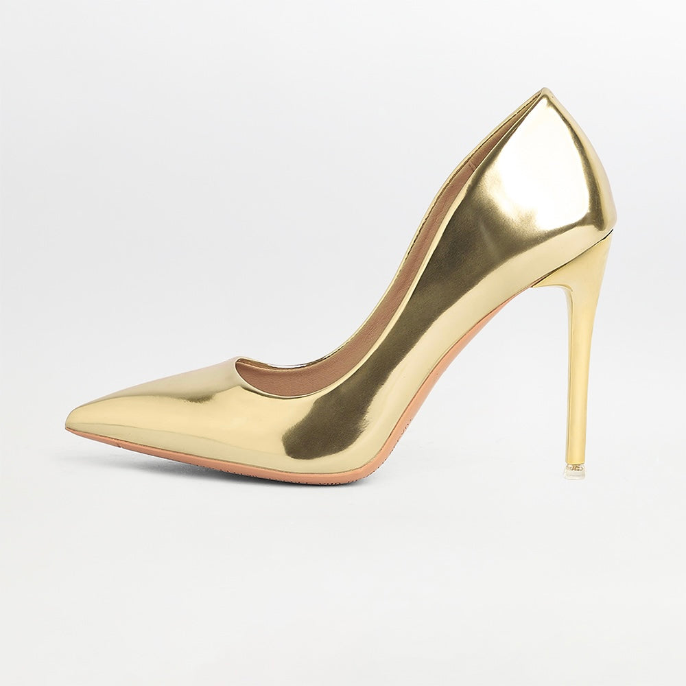 Shop Pointed Toe Metallic High Heels Court Shoes (CH222)