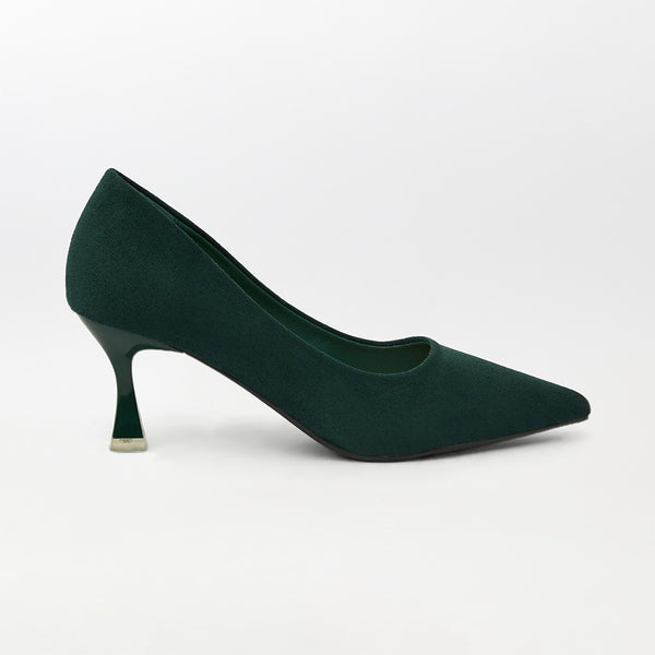 Suede-short heel court shoes (CH125)