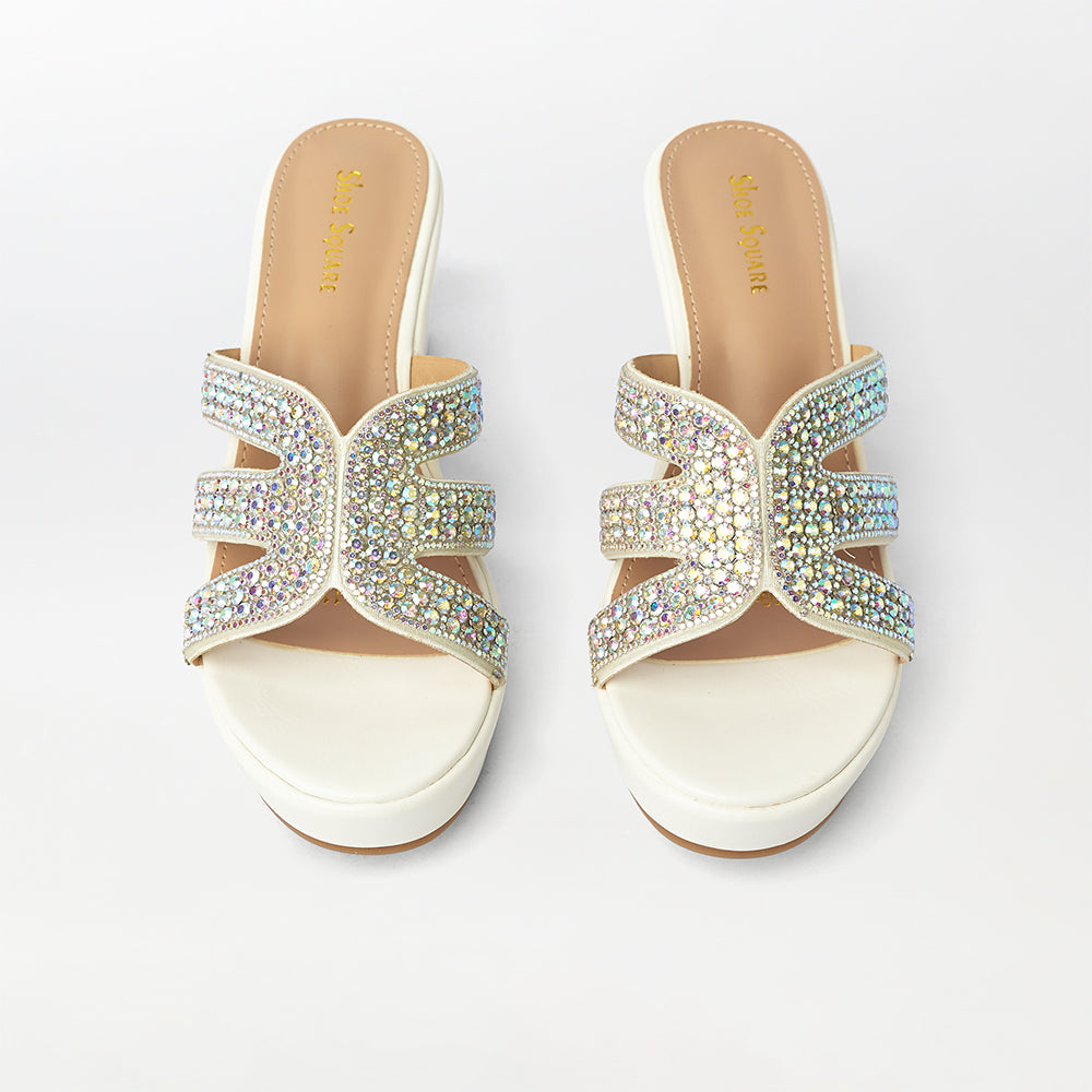 Stone Embellished Wedge Heels - (FS22)