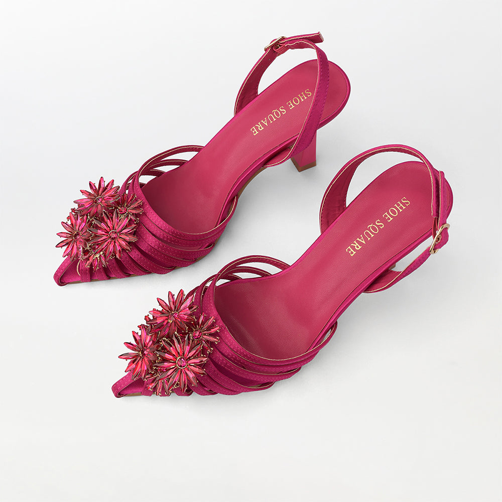 Embellished Heel Sandals - CH308