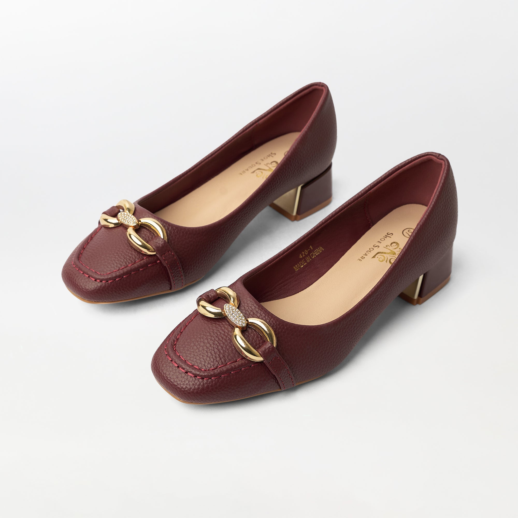PU Leather Block Heel (CH151)