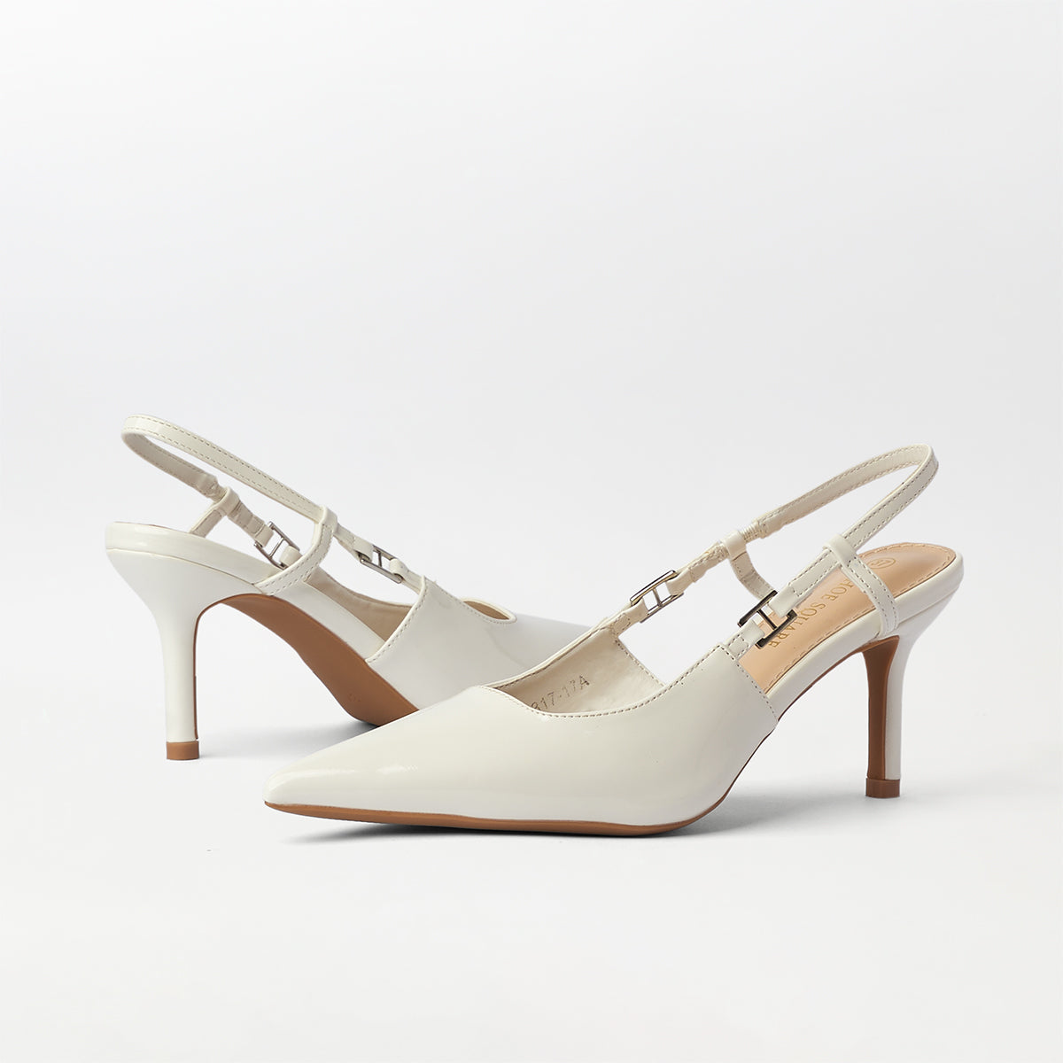 Slingback Kitten Heels White - (CH270)