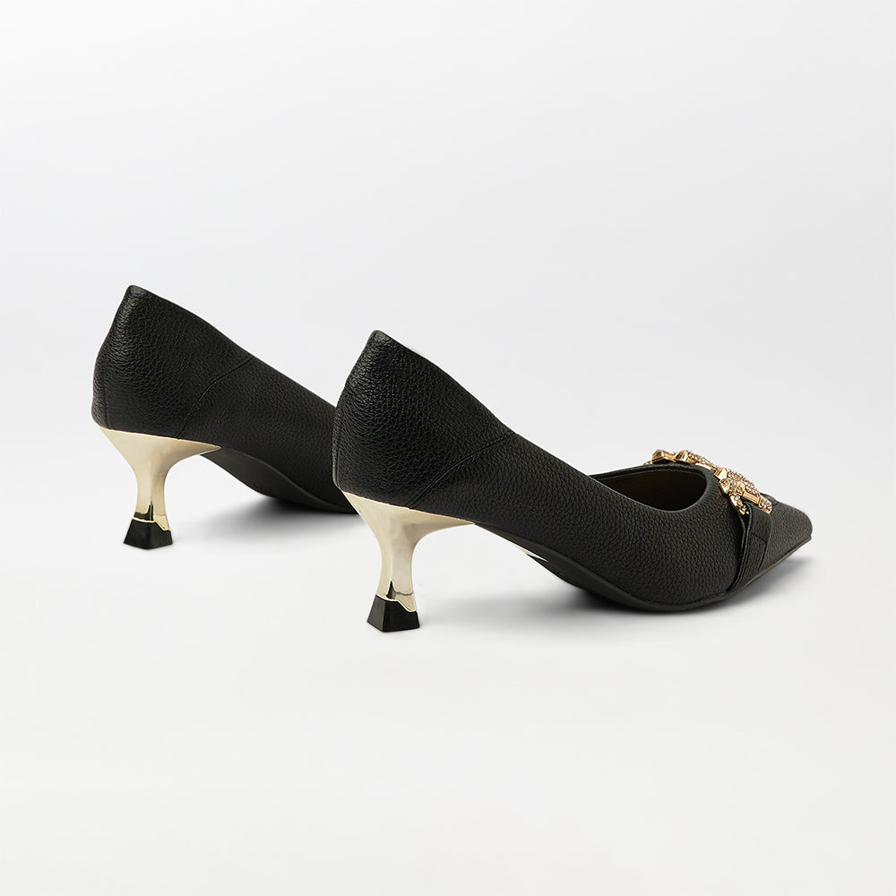 Embellished Soft Leather Court Shoes (CH172)