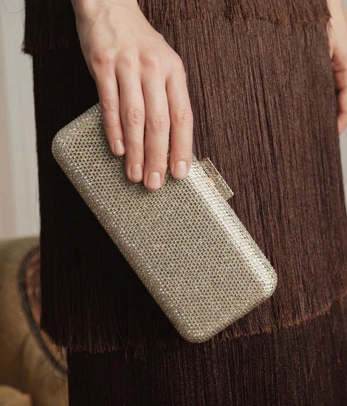 Rhinestone embellished clutch 
(SB02)