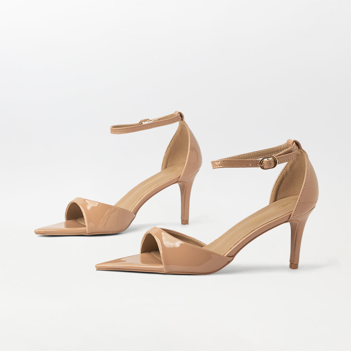 Glossy Slingback High Heels Beige - (CH260)