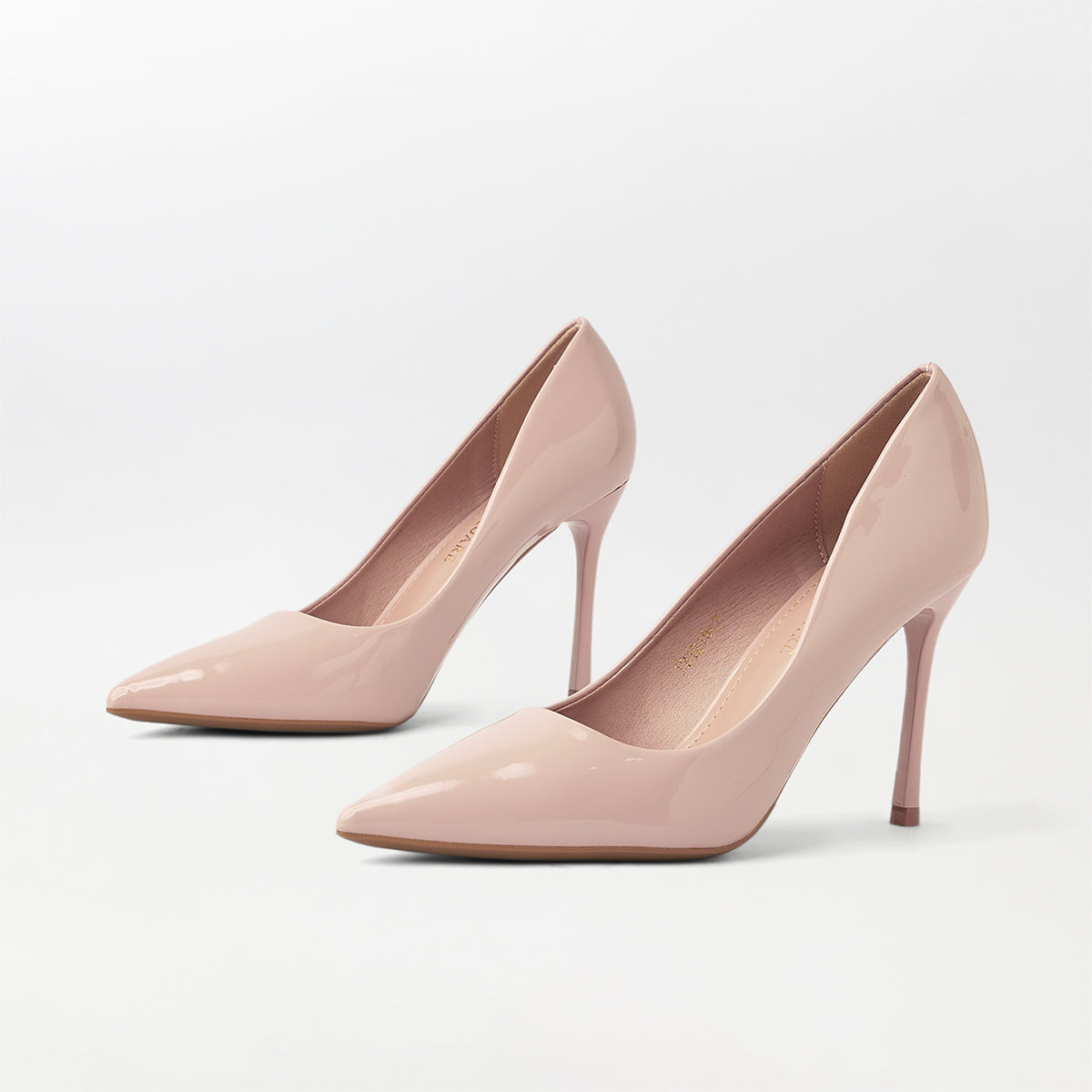 Glossy High Heels Court Shoes Pink - (CH257)