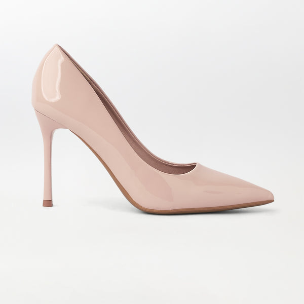 Glossy High Heels Court Shoes Pink - (CH257)