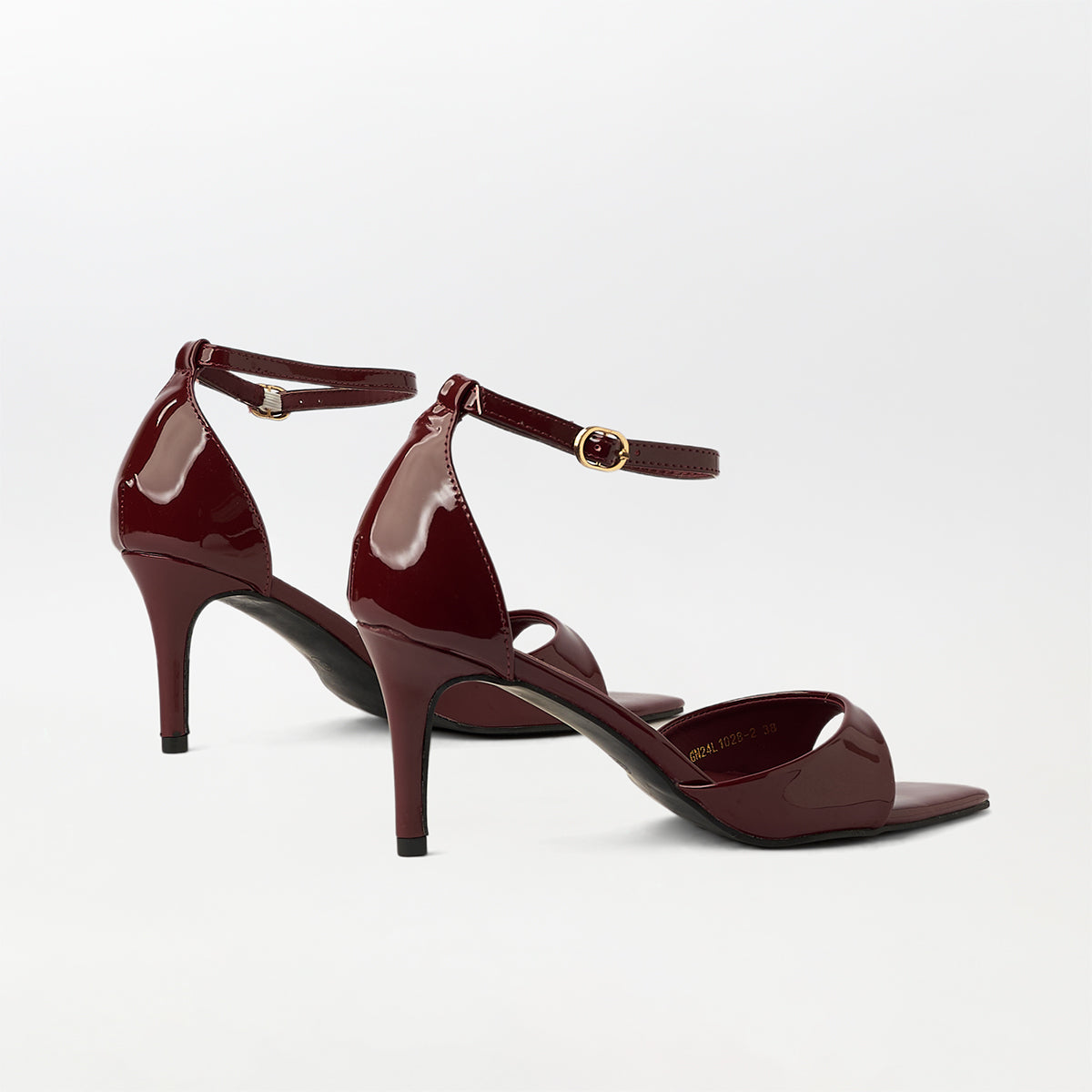 Glossy Slingback High Heels Maroon - (CH259)