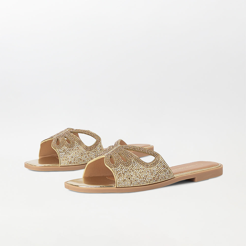Rhinestone Embellished Butterfly Flat Slippers - (FS66)