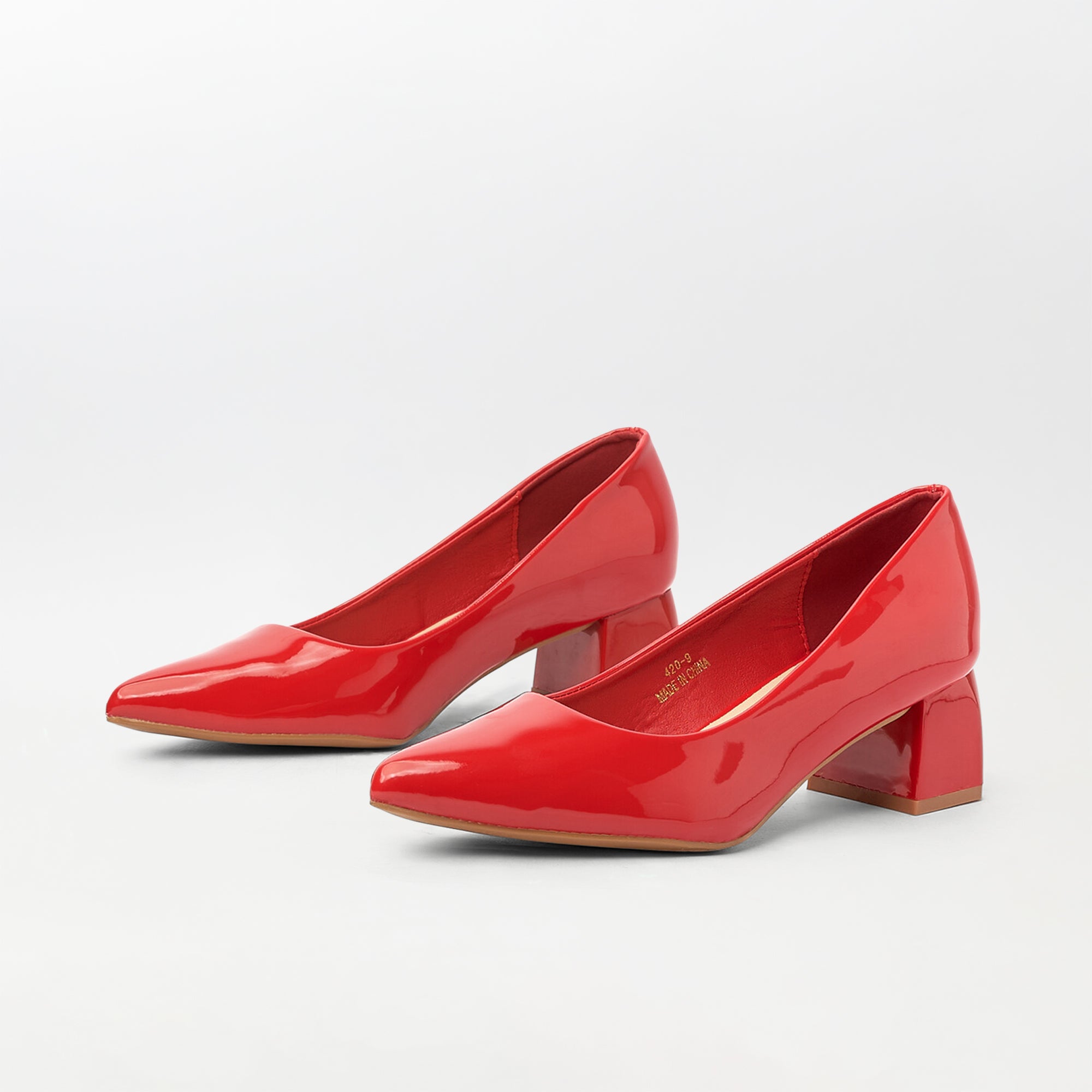 Patent Block Heel - Red (CH145)