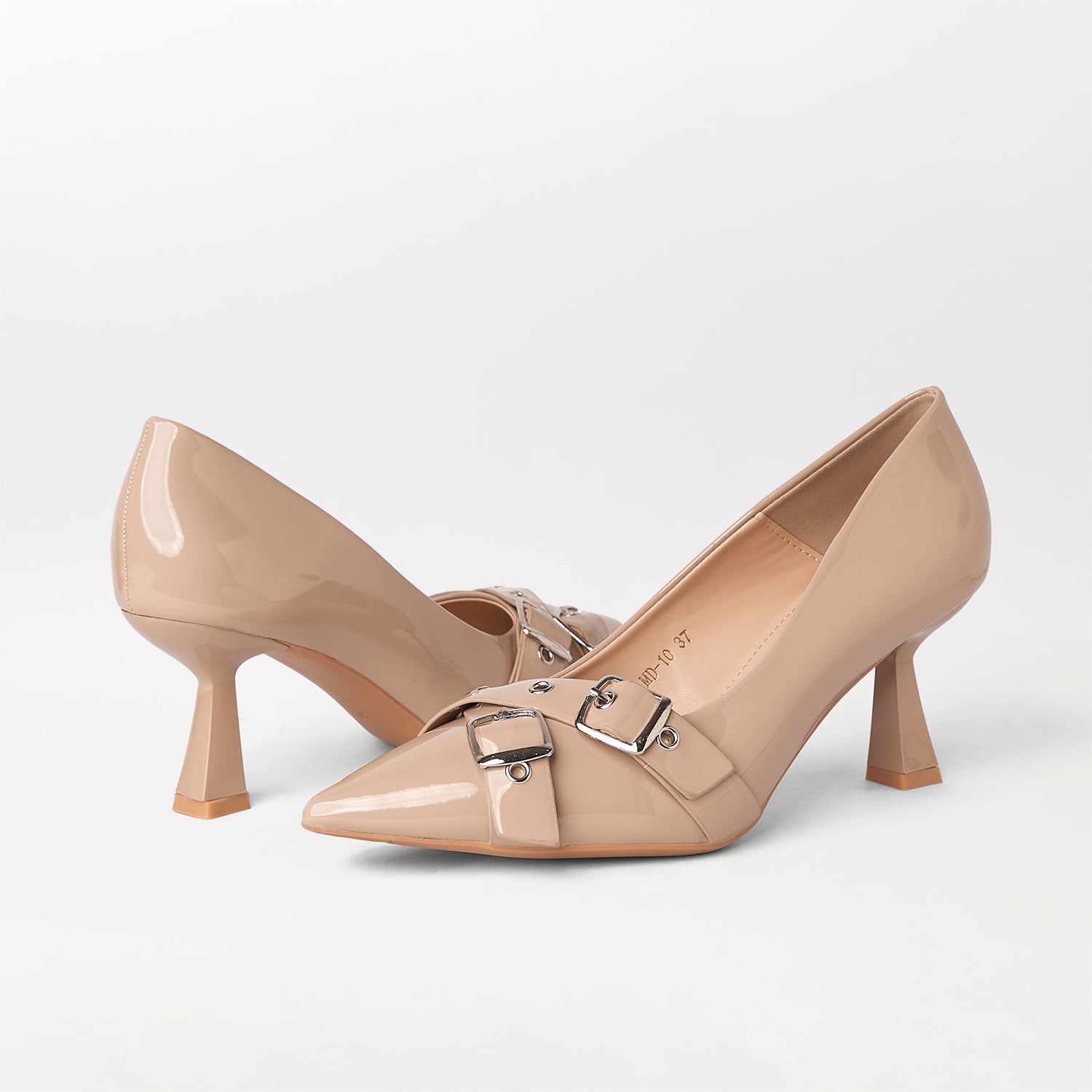 Kitten Heels Buckle Court Shoes (CH202)