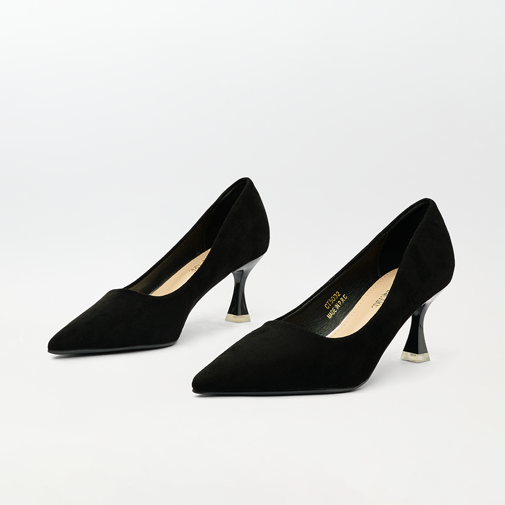 Suede-short heel court shoes(CH124)
