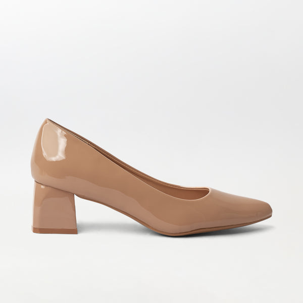 Patent block heel-beige(CH146)