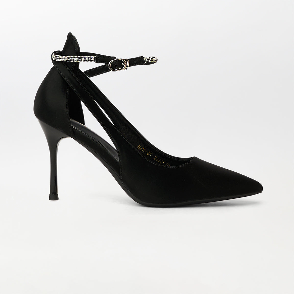 Matt Finished Slingback High Heels Black - (CH236)