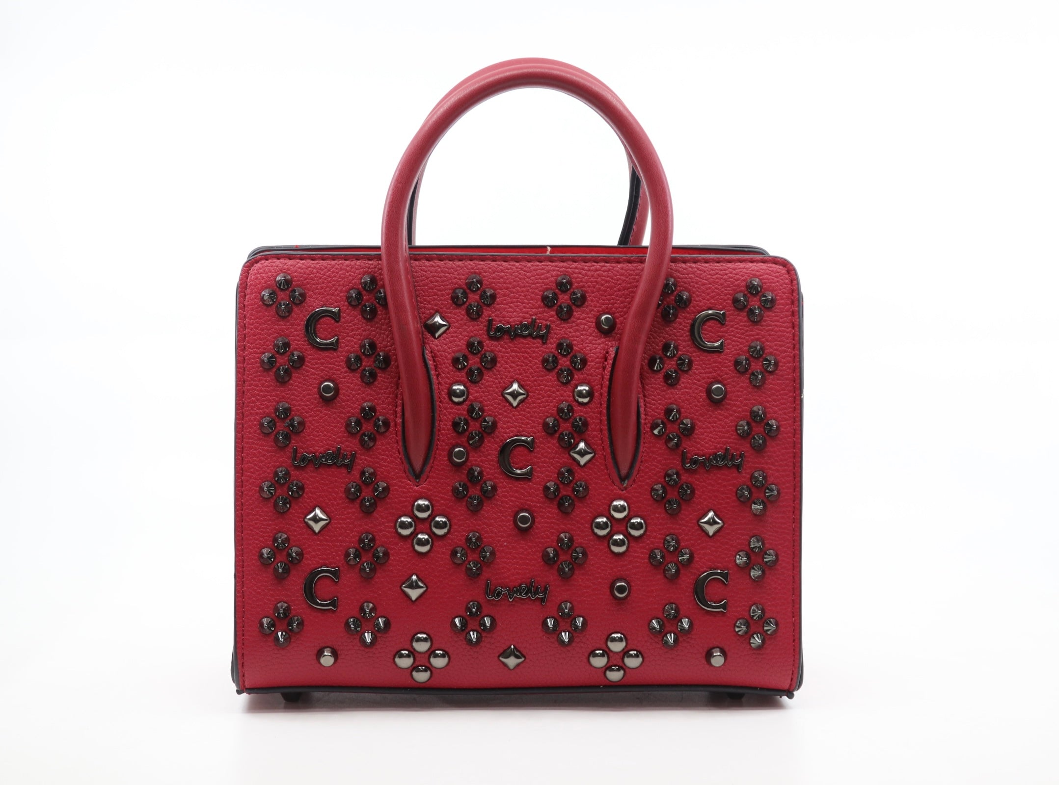 Leather bag embellished with metal studs (SB51)