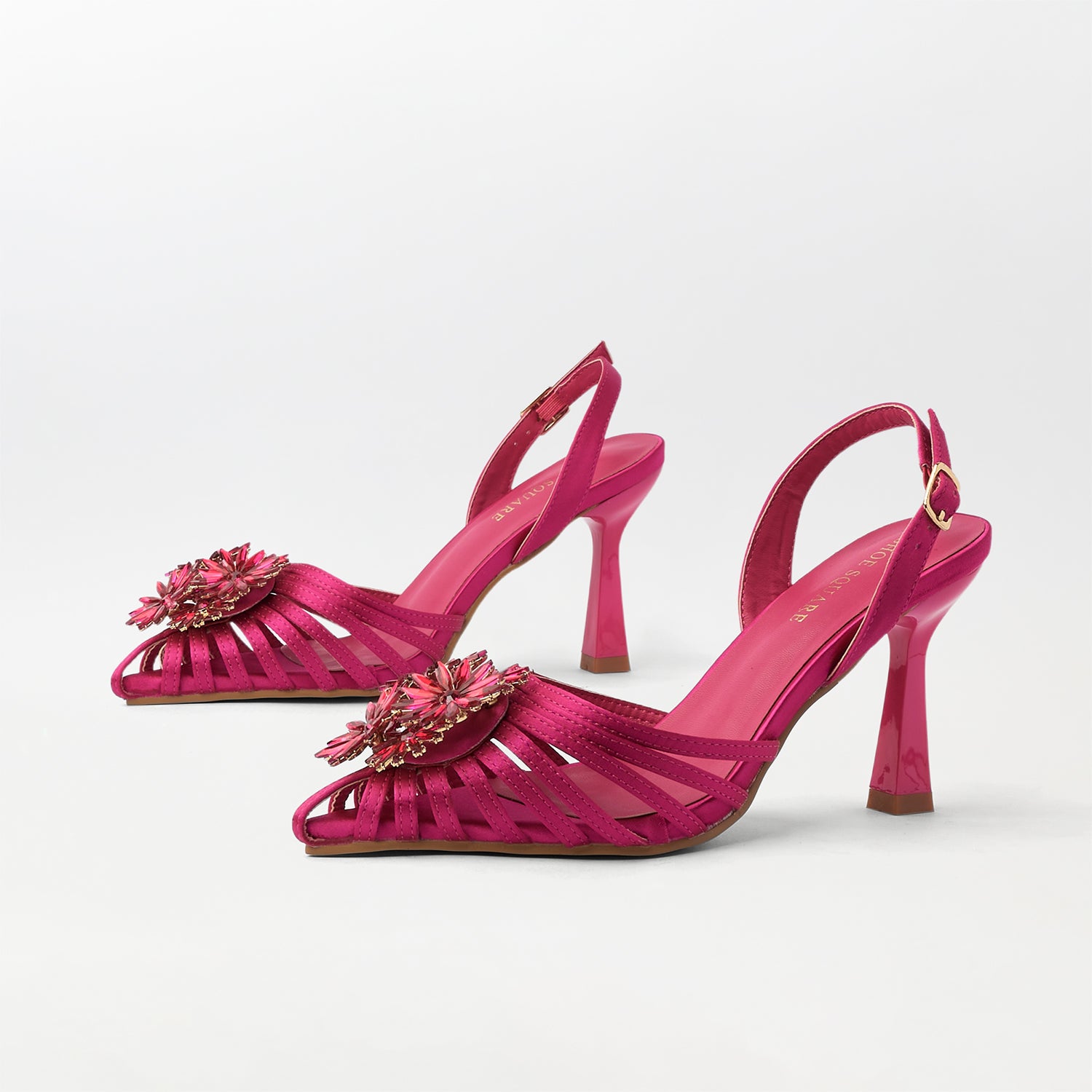 Embellished Heel Sandals - CH308