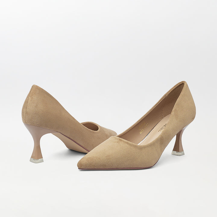 Suede-short heel court shoes(CH129)