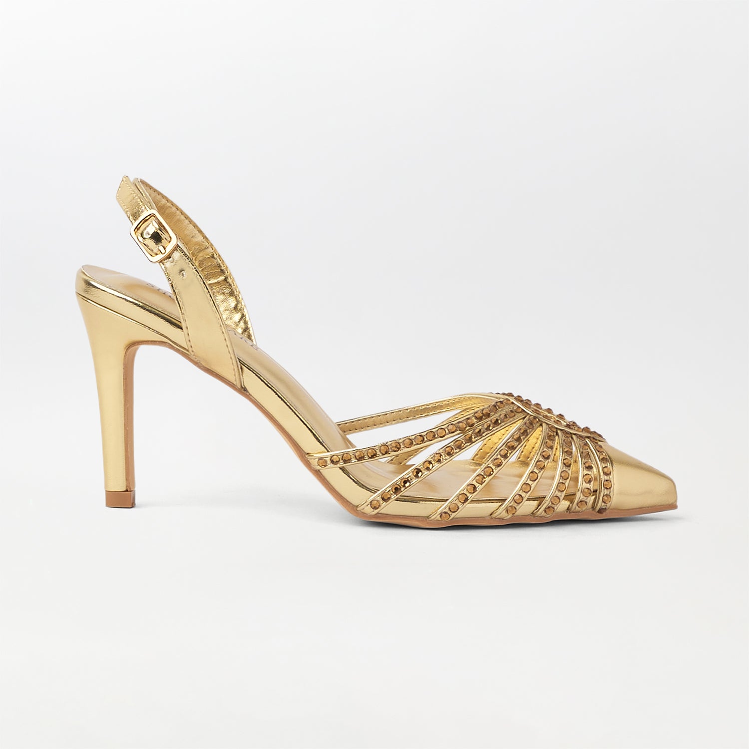 Embellished Heel Sandals - CH307