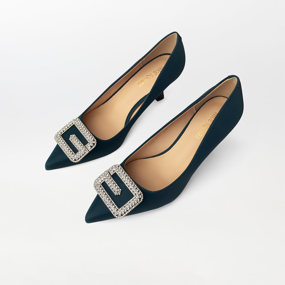 Buckle Embellished Court Shoes Blue - (CH239)