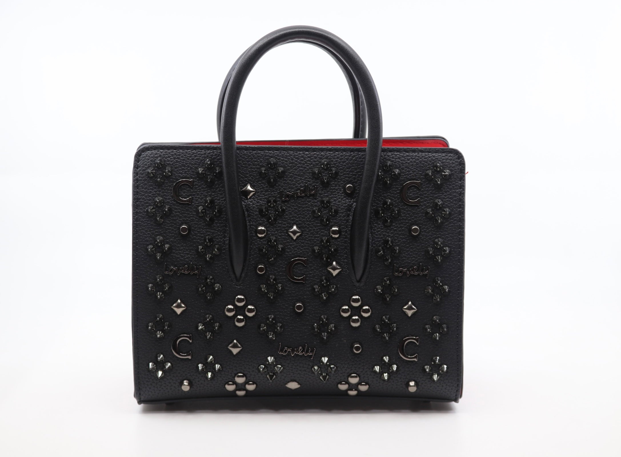 Leather bag embellished with metal studs (SB51)