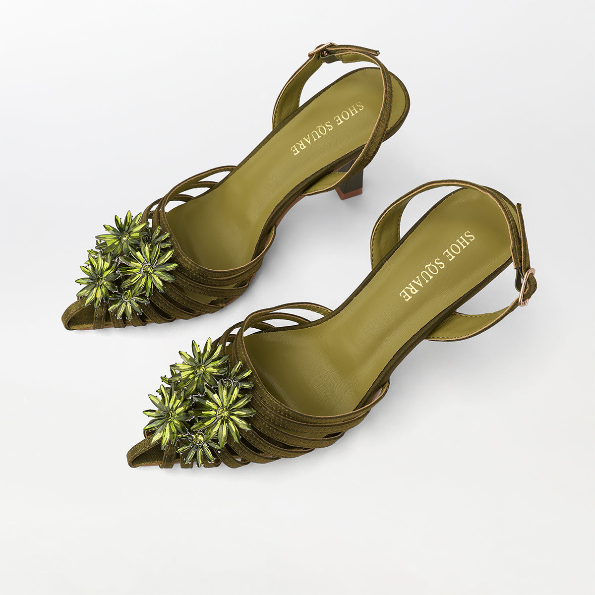Embellished kitten Heel Sandals - CH310
