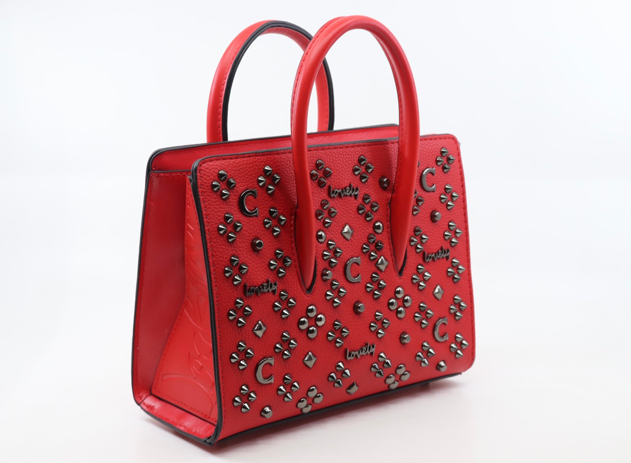 Leather bag embellished with metal studs (SB51)