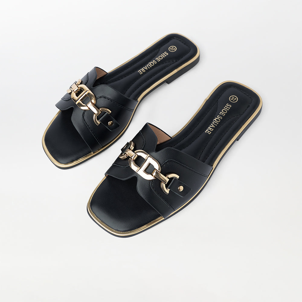 Buckle Embellished Soft Flats / Slippers - (FS70)