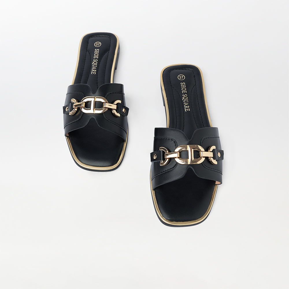 Buckle Embellished Soft Flats / Slippers - (FS70)