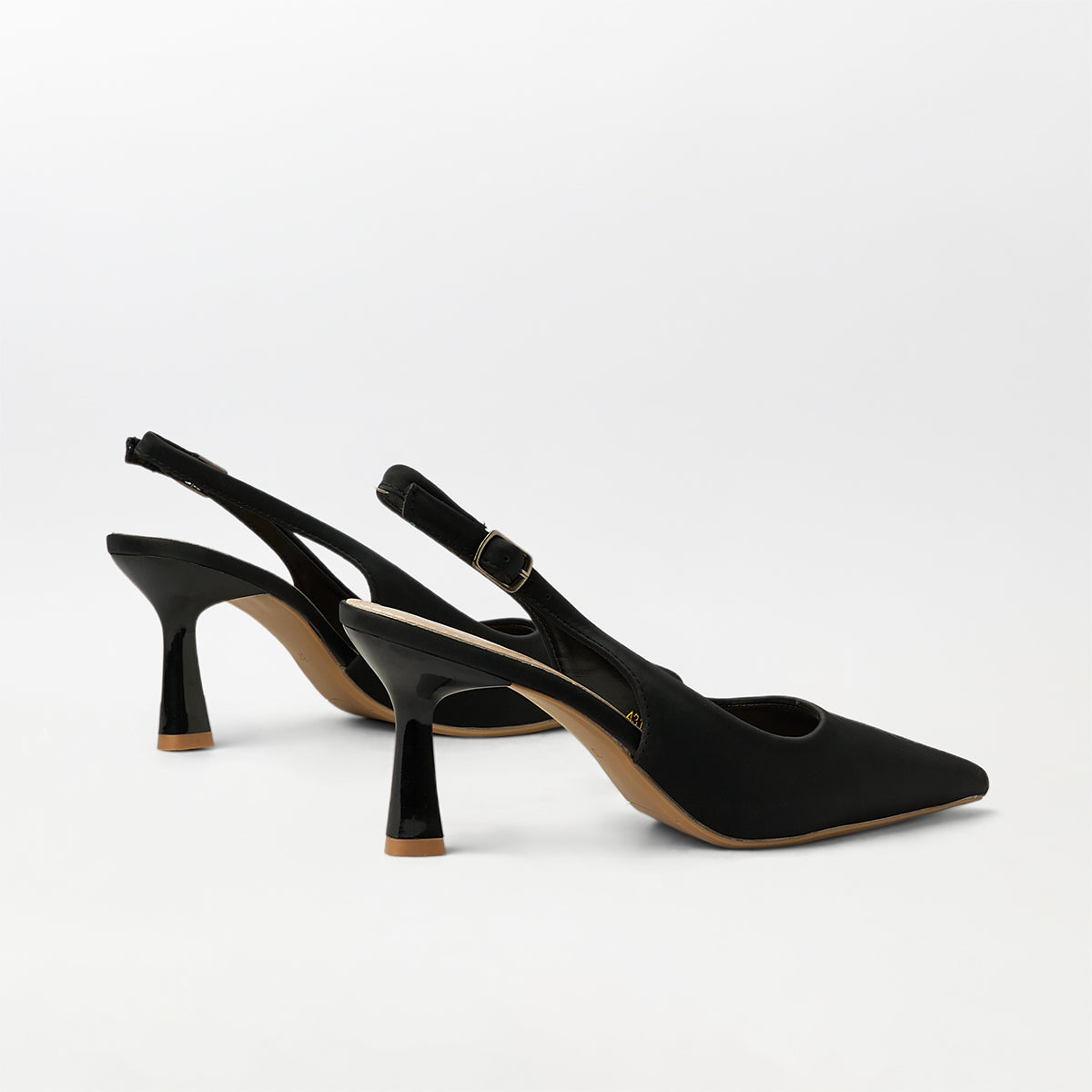 Slingback Kitten Heels Lemon Black - (CH245)