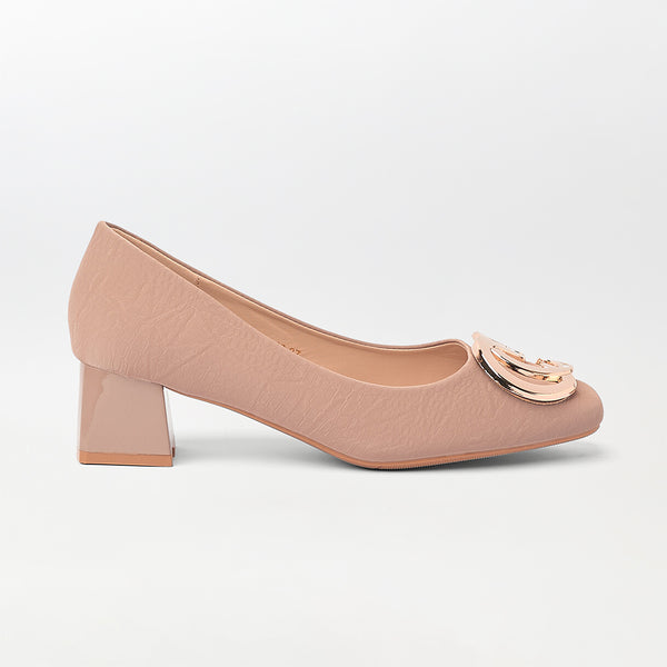 Block Heel Embellished Court Shoes (CH177)