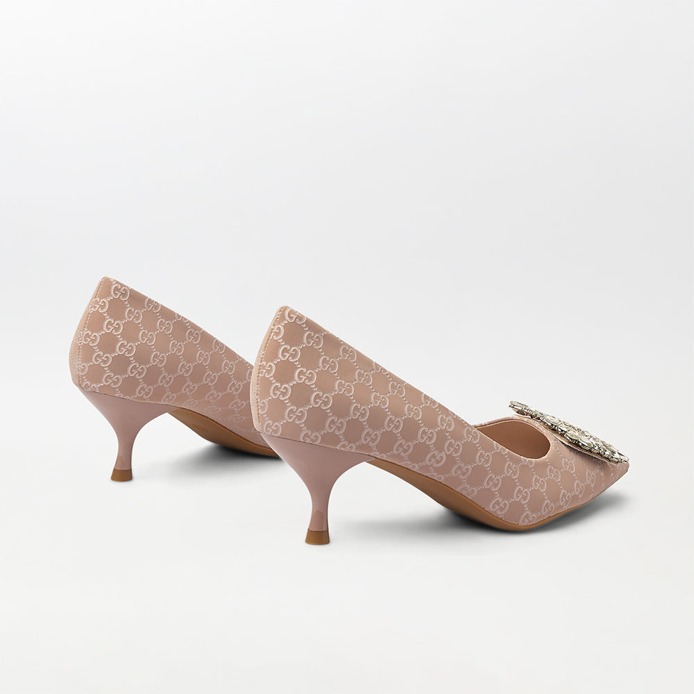Stone Embellished Broach Court Shoes (CH169)