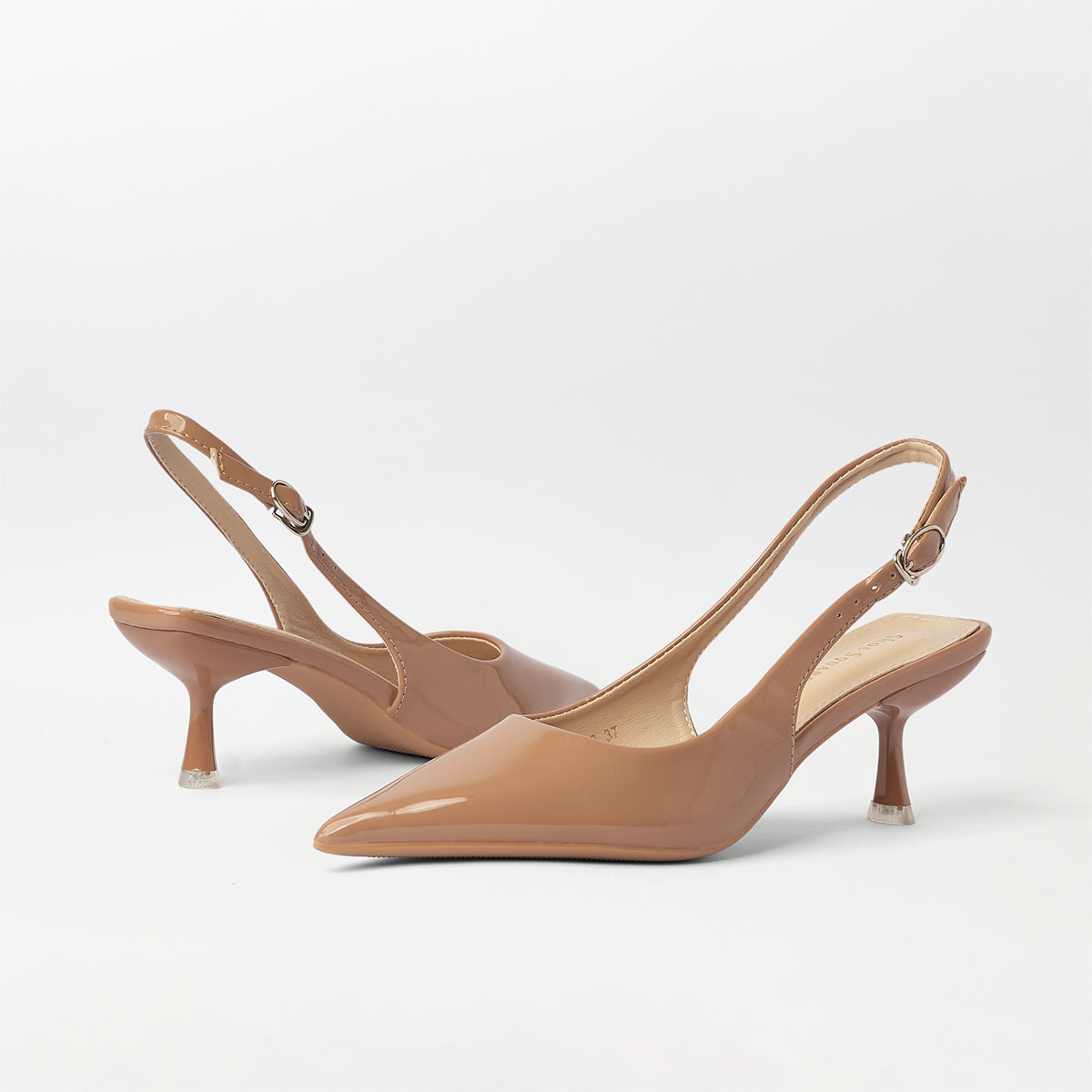 Slingback Kitten Heels Dark Apricot - (CH295)