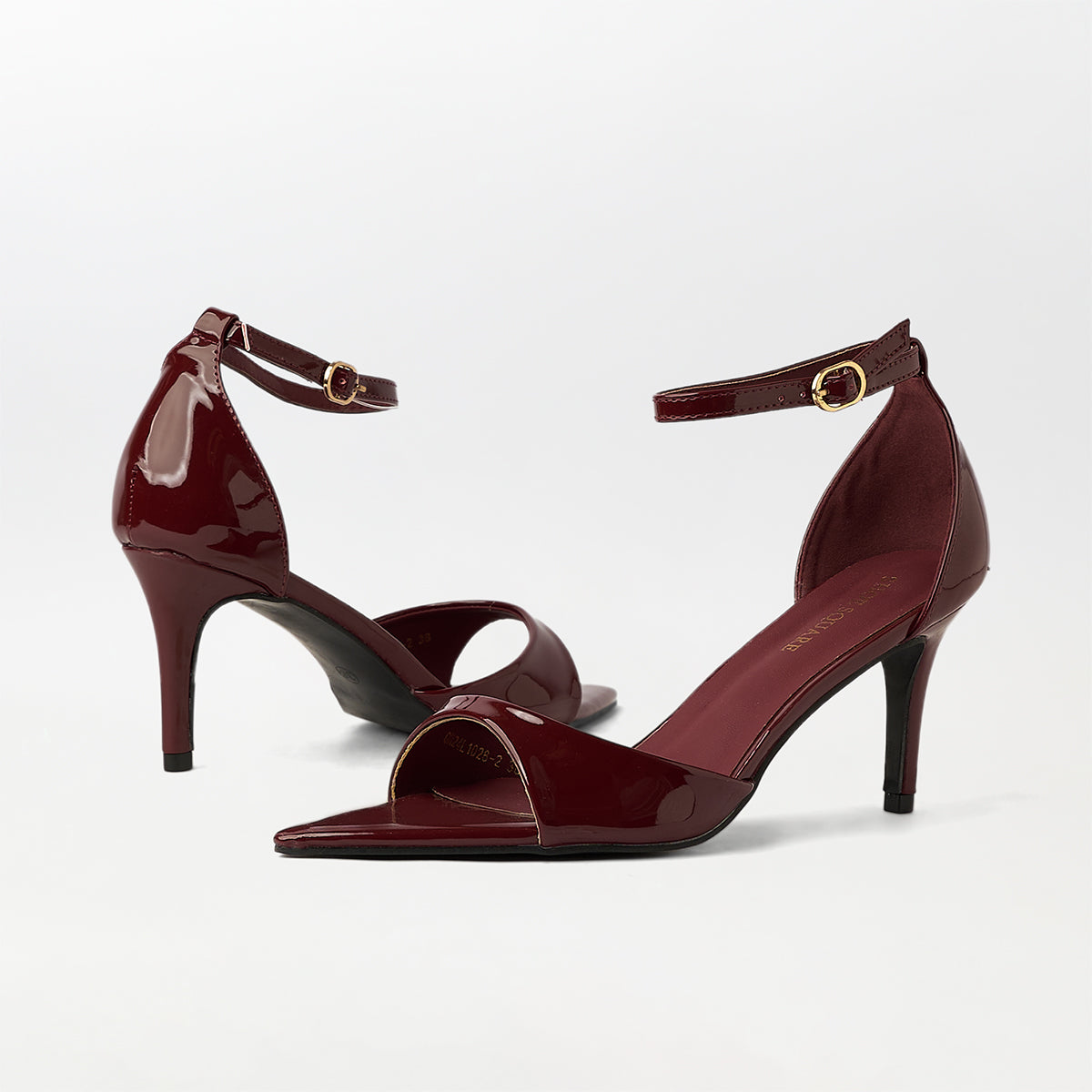 Glossy Slingback High Heels Maroon - (CH259)