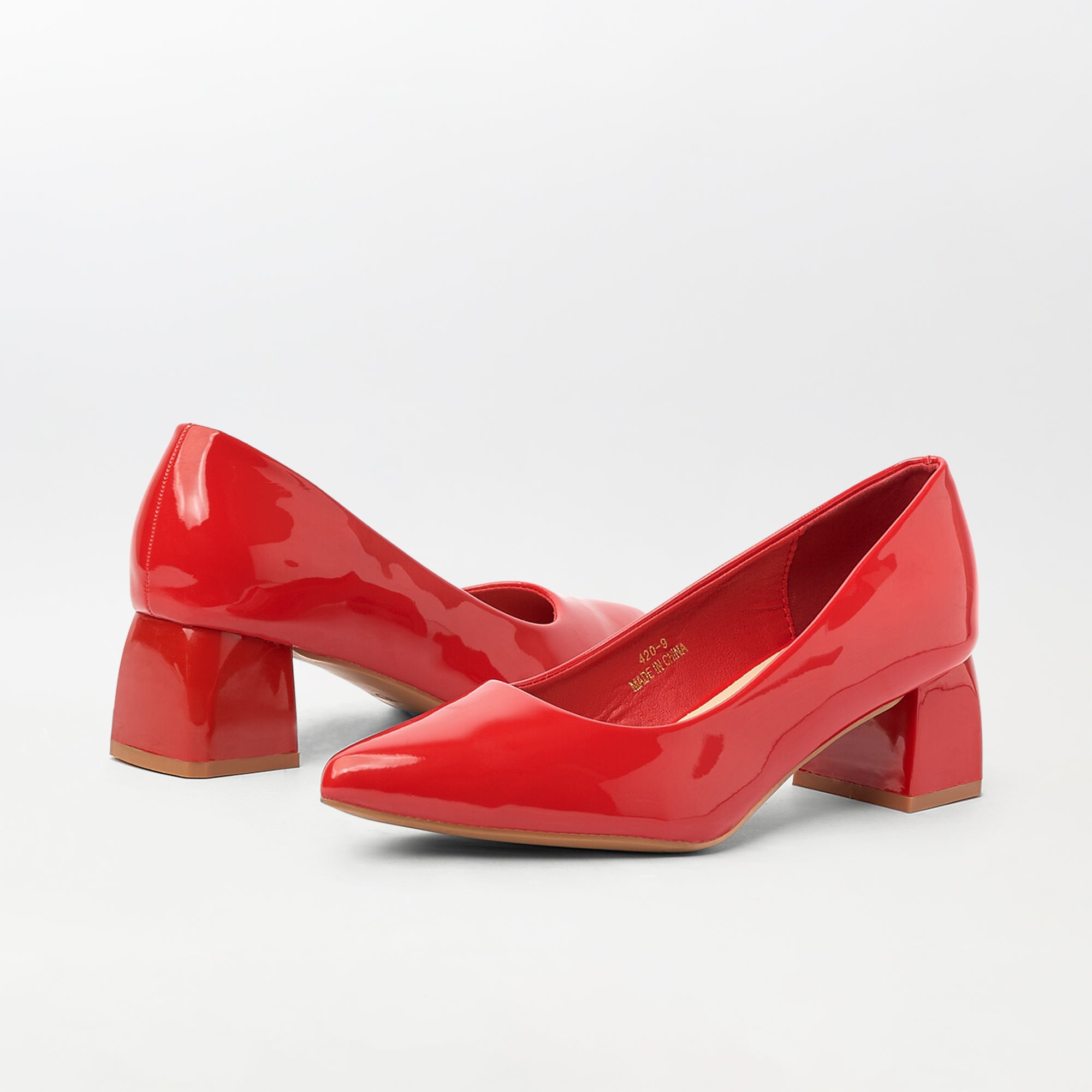 Patent Block Heel - Red (CH145)