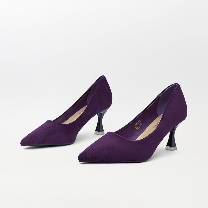 Suede-short heel court shoes(CH127)