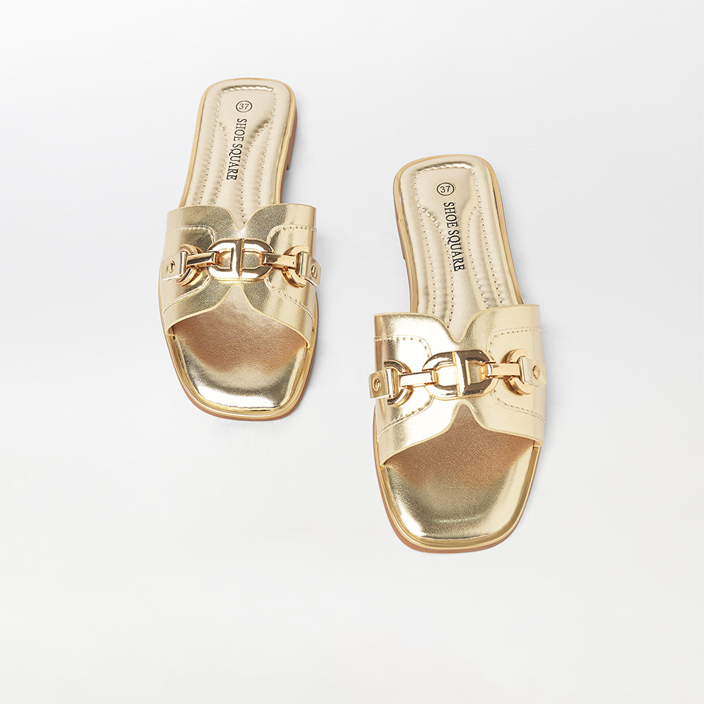 Buckle Embellished Soft Flats / Slippers - (FS69)