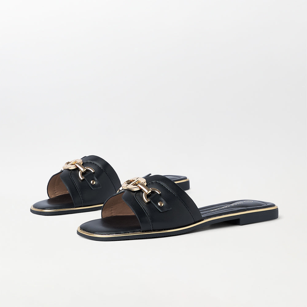 Buckle Embellished Soft Flats / Slippers - (FS70)